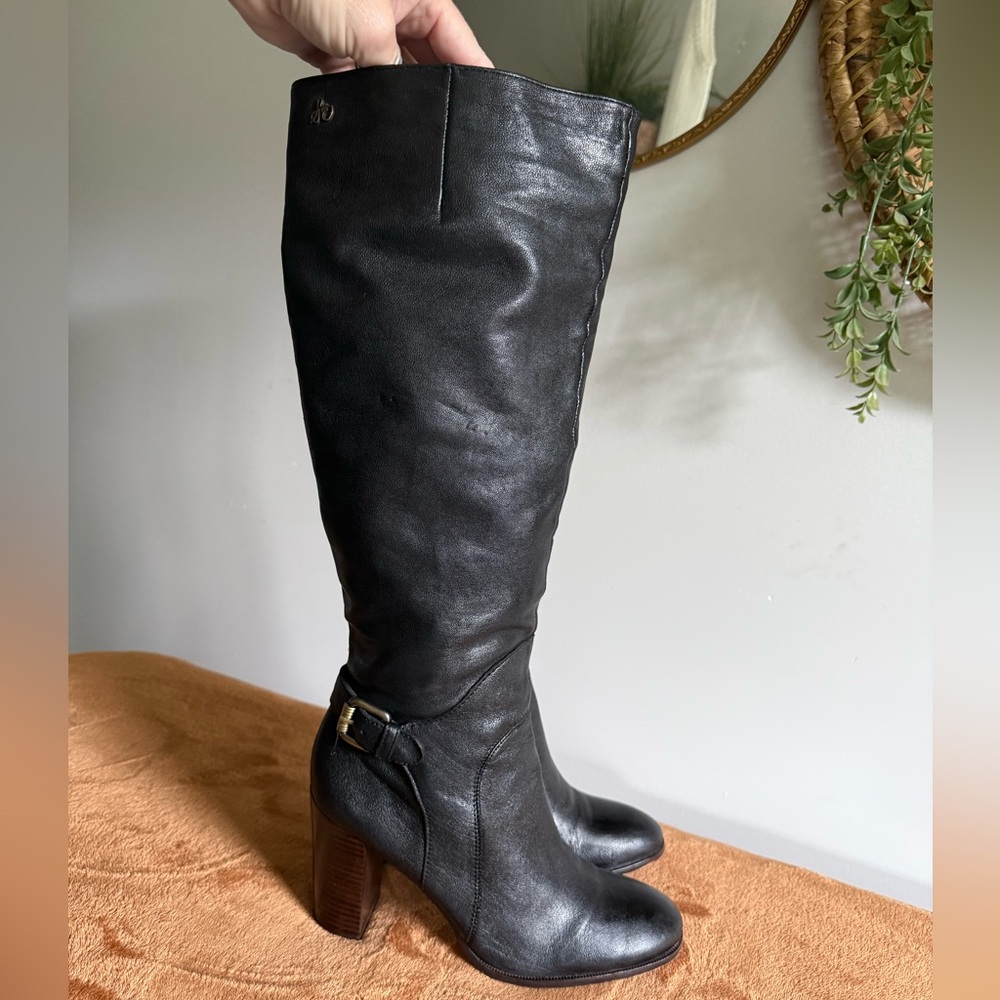 Sam Edelman Black Leather Heeled Boots
